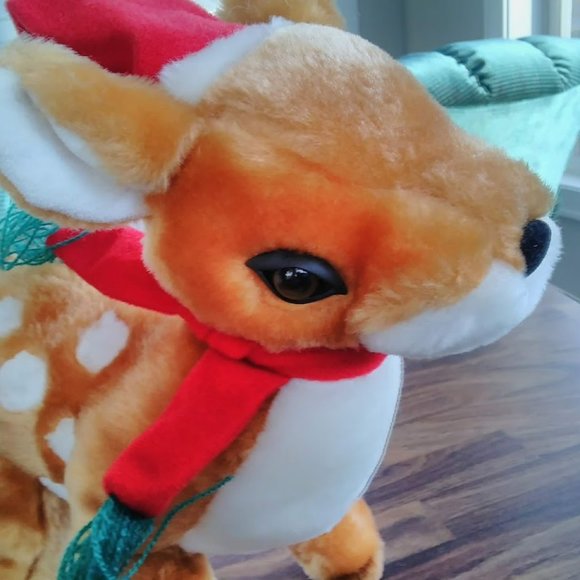 Vintage Christmas Deer Stuffed Animal - Picture 2 of 5